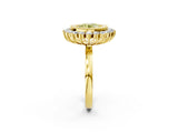 Yellow gold Fancy Yellow Round  Halo Diamond Ring with Milgrain Edge and Round Prong Setting_26