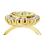 Yellow gold Fancy Yellow Round  Halo Diamond Ring with Milgrain Edge and Round Prong Setting_28