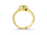 Yellow gold Fancy Yellow Round  Halo Diamond Ring with Round Cluster Setting, Solitaire Band, and Four-Prong Setting_54