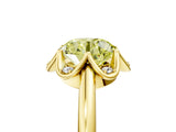 Yellow gold Fancy Yellow Round  Halo Diamond Ring with Round Cluster Setting, Solitaire Band, and Four-Prong Setting_56