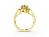 Yellow gold Fancy Yellow Round  Halo Diamond Ring with Split Shank and Four-Prong Setting_3