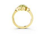 Yellow gold Fancy Yellow Round  Halo Diamond Ring with Tapered Band and Four-Prong Setting_351