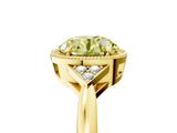 Yellow gold Fancy Yellow Round  Halo Diamond Ring with Tapered Band and Four-Prong Setting_353