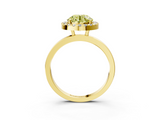 Yellow gold Fancy Yellow Round  Halo Diamond Solitaire with Pavé Band and Four-Prong Setting_3