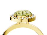 Yellow gold Fancy Yellow Round  Halo Diamond Solitaire with Pavé Band and Four-Prong Setting_4