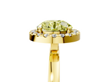 Yellow gold Fancy Yellow Round  Halo Diamond Solitaire with Pavé Band and Four-Prong Setting_5