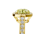 Yellow gold Fancy Yellow Round  Halo Pavé Diamond Engagement Ring with Bezel Setting_5