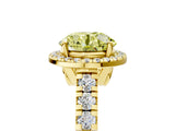 Yellow gold Fancy Yellow Round  Halo Pavé Diamond Engagement Ring with Four-Prong Setting_36