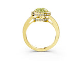 Yellow gold Fancy Yellow Round  Halo Pave Band Solitaire Ring with Prong Setting_32