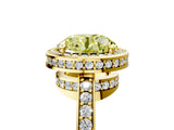 Yellow gold Fancy Yellow Round  Halo Pave Band Solitaire Ring with Prong Setting_34