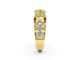 Yellow gold Fancy Yellow Round  Halo Pave Diamond Engagement Ring with Milgrain Detailing_51