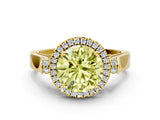 Yellow gold Fancy Yellow Round  Halo Pave Split Shank Prong Setting Ring_26