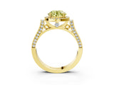 Yellow gold Fancy Yellow Round  Halo Pave Split Shank Prong Setting Ring_29