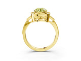 Yellow gold Fancy Yellow Round  Halo Round Diamond Milgrain Pave Engagement Ring_6