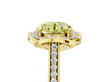 Yellow gold Fancy Yellow Round  Halo Round Diamond Pave Band with Four-Prong Setting_44