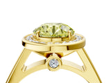 Yellow gold Fancy Yellow Round  Halo Solitaire Diamond Ring with Pave Band and Bezel Setting_33