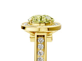 Yellow gold Fancy Yellow Round  Halo Solitaire Diamond Ring with Pave Band and Bezel Setting_34