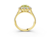 Yellow gold Fancy Yellow Round  Halo Split Shank Diamond Engagement Ring with Pave Band and Four-Prong Setting_3