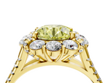 Yellow gold Fancy Yellow Round  Halo Split Shank Diamond Engagement Ring with Pave Band and Four-Prong Setting_4