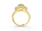 Yellow gold Fancy Yellow Round  Halo Split Shank Diamond Engagement Ring with Prong Setting_3