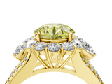 Yellow gold Fancy Yellow Round  Halo Split Shank Diamond Engagement Ring with Prong Setting_4