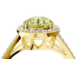 Yellow gold Fancy Yellow Round  Halo Split Shank Diamond Ring with Four-Prong Setting_4