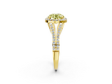Yellow gold Fancy Yellow Round  Halo Split Shank Diamond Ring with Prong Setting_2