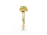 Yellow gold Fancy Yellow Round  Halo Split Shank Pave Diamond Ring with Petal Prong Setting_25