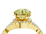 Yellow gold Fancy Yellow Round  Halo Twist Band Solitaire Prong Setting Ring_4