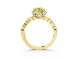 Yellow gold Fancy Yellow Round  Halo Twist Band Solitaire Ring with Six-Prong Setting_6
