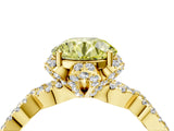 Yellow gold Fancy Yellow Round  Halo Twist Band Solitaire Ring with Six-Prong Setting_7