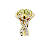 Yellow gold Fancy Yellow Round  Halo Twist Band Solitaire Ring with Six-Prong Setting_8