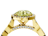 Yellow gold Fancy Yellow Round  Halo Twist Band Solitaire Ring_4