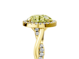 Yellow gold Fancy Yellow Round  Halo Twist Band Solitaire Ring_5