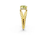 Yellow gold Fancy Yellow Round  Halo Twisted Band Four-Prong Ring_34