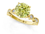 Yellow gold Fancy Yellow Round  Milgrain Bezel Diamond Engagement Ring with Solitaire Prong Setting_30