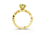 Yellow gold Fancy Yellow Round  Milgrain Bezel Diamond Engagement Ring with Solitaire Prong Setting_32