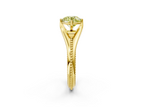 Yellow gold Fancy Yellow Round  Solitaire Beaded Band Six-Prong Setting_2