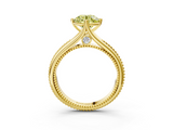 Yellow gold Fancy Yellow Round  Solitaire Beaded Band Six-Prong Setting_3