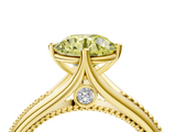 Yellow gold Fancy Yellow Round  Solitaire Beaded Band Six-Prong Setting_4