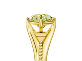 Yellow gold Fancy Yellow Round  Solitaire Beaded Band Six-Prong Setting_5