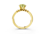 Yellow gold Fancy Yellow Round  Solitaire Beaded Band with Four-Prong Setting_3