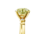 Yellow gold Fancy Yellow Round  Solitaire Beaded Band with Four-Prong Setting_5