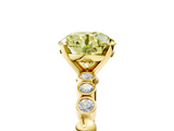 Yellow gold Fancy Yellow Round  Solitaire Bezel Accent Diamond Engagement Ring with Beaded Band and Four-Prong Setting_5