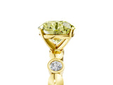 Yellow gold Fancy Yellow Round  Solitaire Bezel-Set Diamond Ring with Beaded Band and Four-Prong Setting_34