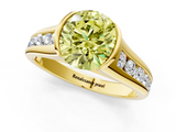 Yellow gold Fancy Yellow Round  Solitaire Bezel-Set Diamond Ring with Channel-Set Band_1