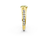 Yellow gold Fancy Yellow Round  Solitaire Bezel-Set Diamond Ring with Channel-Set Band_2