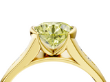 Yellow gold Fancy Yellow Round  Solitaire Bezel-Set Diamond Ring with Channel-Set Band_4