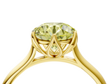 Yellow gold Fancy Yellow Round  Solitaire Cathedral Diamond Ring with Six-Prong Setting_4