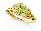 Yellow gold Fancy Yellow Round  Solitaire Celtic Knot Engagement Ring with Four-Prong Setting_1